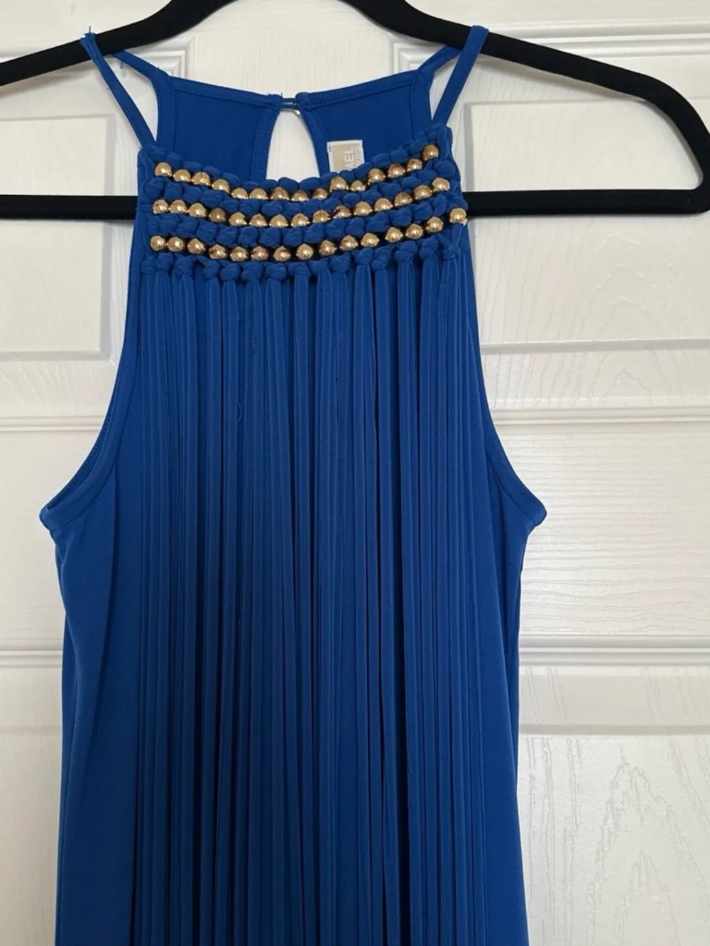 Michael Kors Royal Blue Halter Maxi Dress with Side Slit